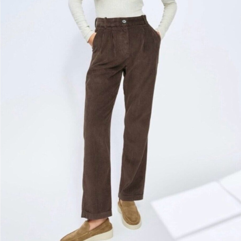 Aritzia The Group Babaton Quota‎ Corduroy Trouser Pants Size 6 Chocolate Brown